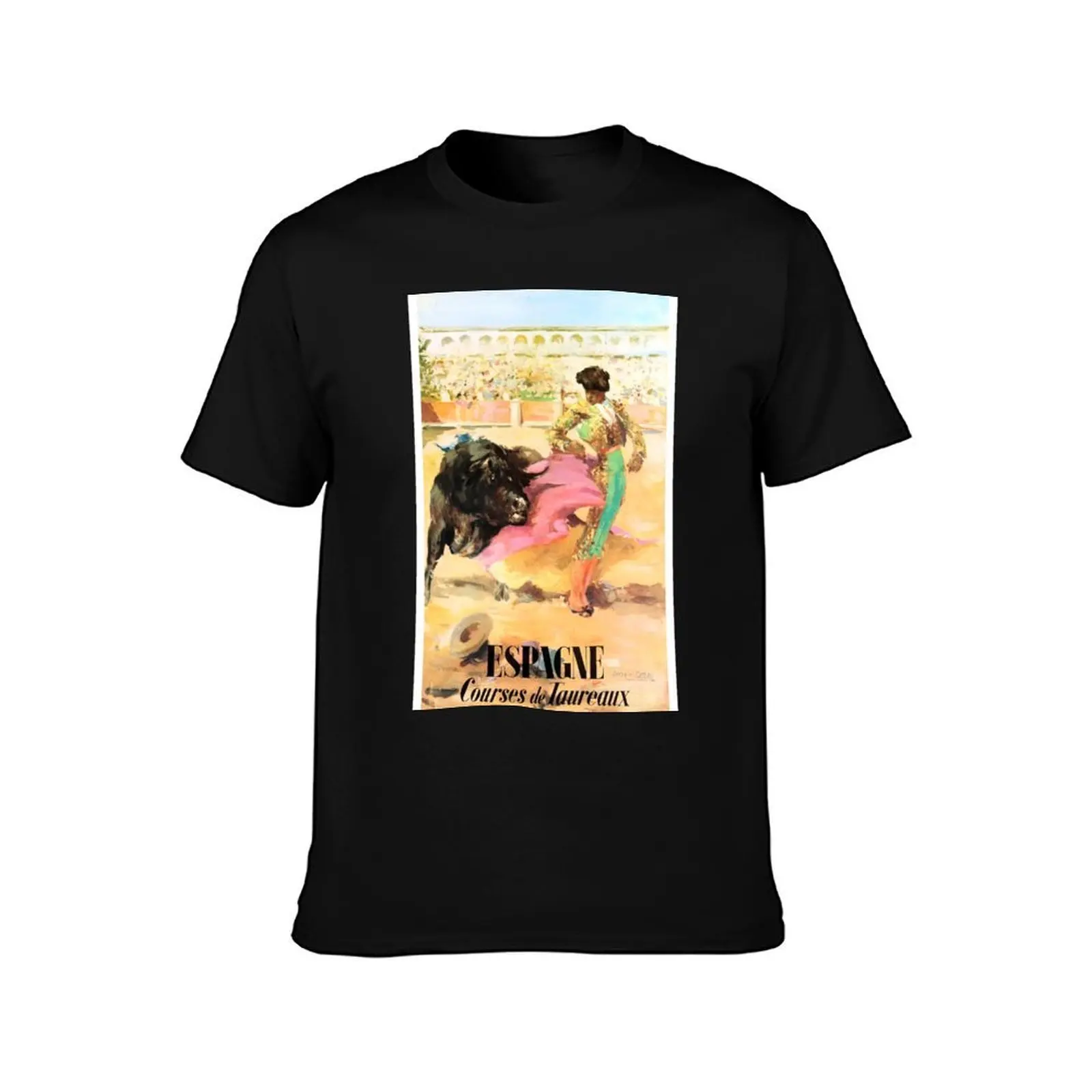 Spain Vintage Travel Poster Restored T-Shirt cotton t shirts man 100% T-Shirt