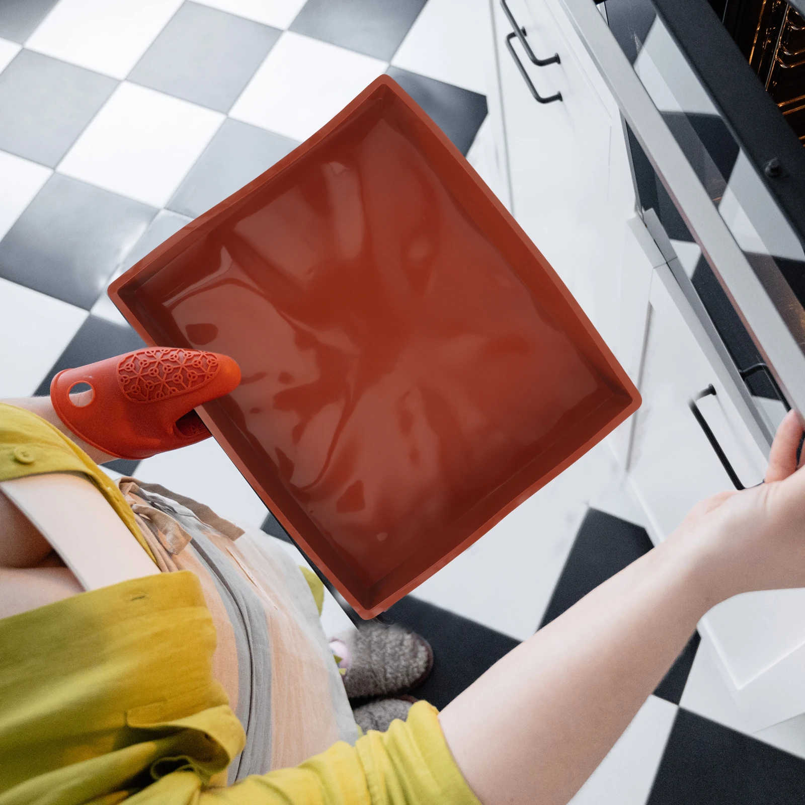 

Silicone Rectangular Baking Mold Non-Stick Bread Cake Pan Toast Diy Tool Loaf Mold For Home Oven Grill Lightweight Rounded Edge