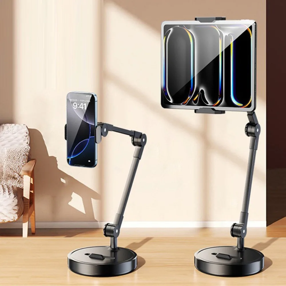 

Adjustable Height Telescopic Phone Stand Stable Base Portable Tablet Stand Metal Universal Desktop Phone Holder