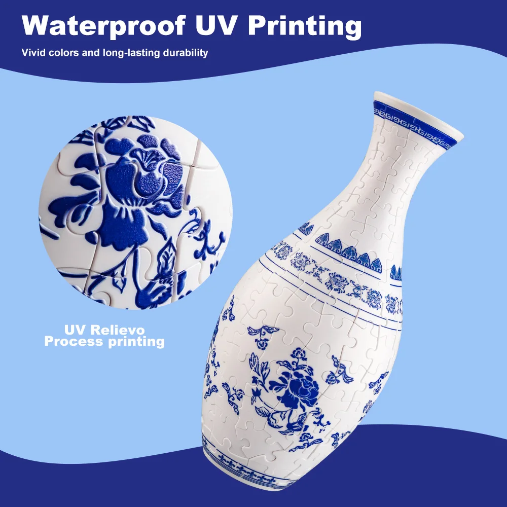 Vaso puzzle 3D per composizione floreale Vaso di fiori puzzle fatto a mano creativo fai-da-te impermeabile per bouquet Vaso tridimensionale