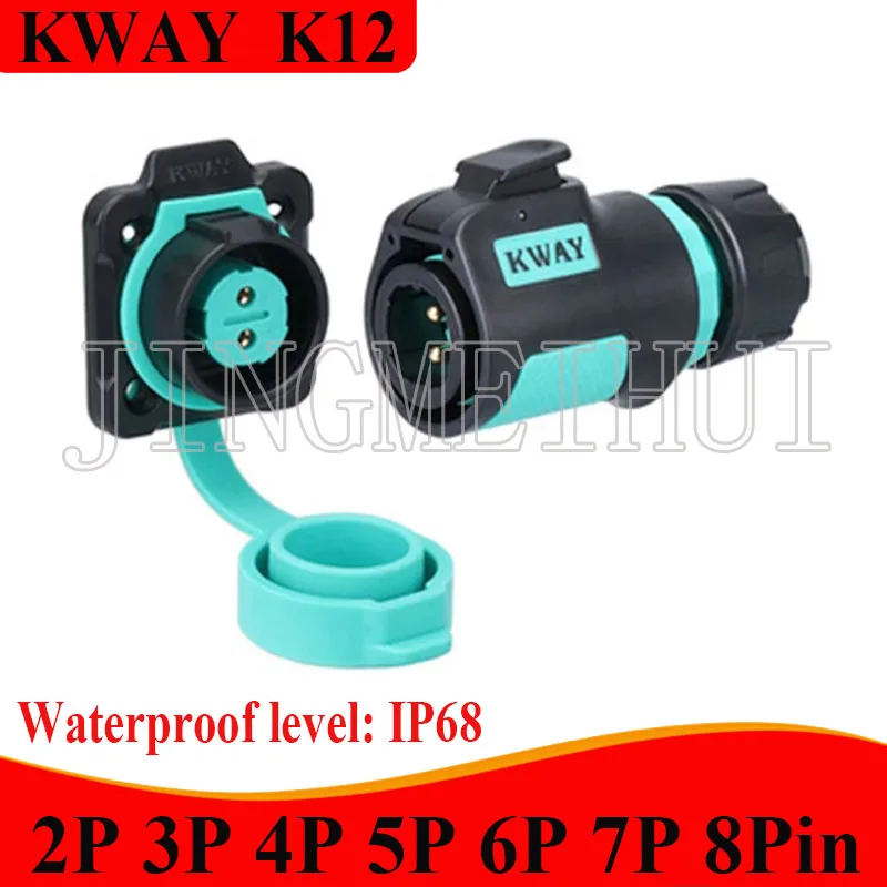 

KWAY K12 waterproof IP68 aerial fixed removable male plug female socket solder cable outdoor power quick connector