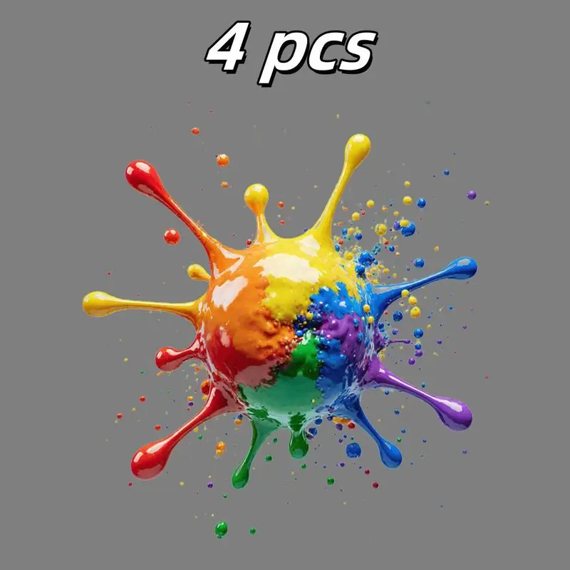 

Набор из 4 штук, виниловые наклейки Rainbow Splash, самоклеящиеся наклейки для автомобилей, грузовиков, ноутбуков, окон, бутылок, мобильных телефонов