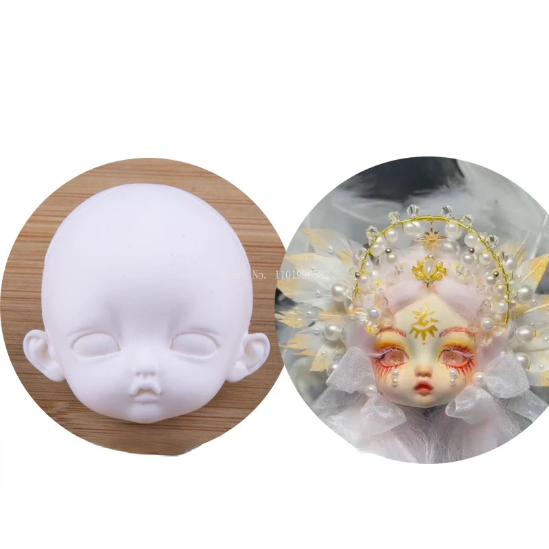 Polymer Clay Facial Silicone Mold DIY Pottery Handmade Dolls Cartoon Anime Characters Head Position Cheek Contour Sculpture Tool