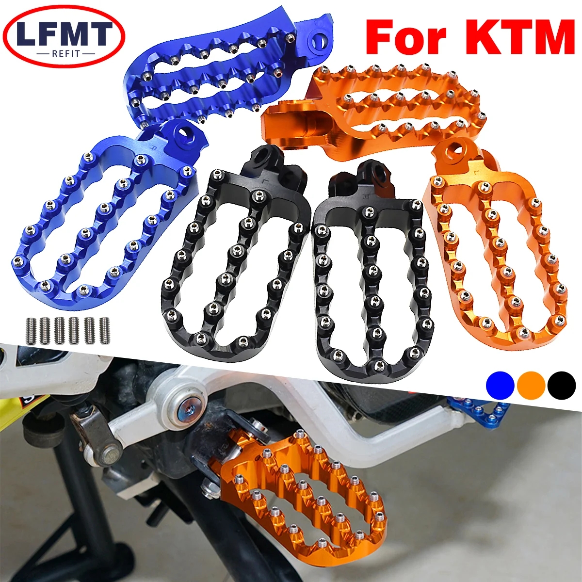 NEW 2023 CNC Forged Foot Pegs Pedals Rests For KTM 690 790 950 990 1090 1190 1290 Super Adventure R Supermoto R T Enduro SMC SMR