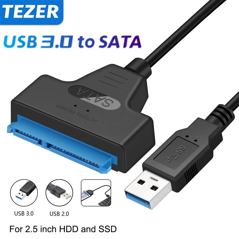 SATA к USB 3,0/2,0 адаптер USB SATA 3 кабель до 6 Гбит/с для 2,5-дюймового внешнего жесткого диска SSD жесткого диска 22 Pin Sata III поддержка UASP