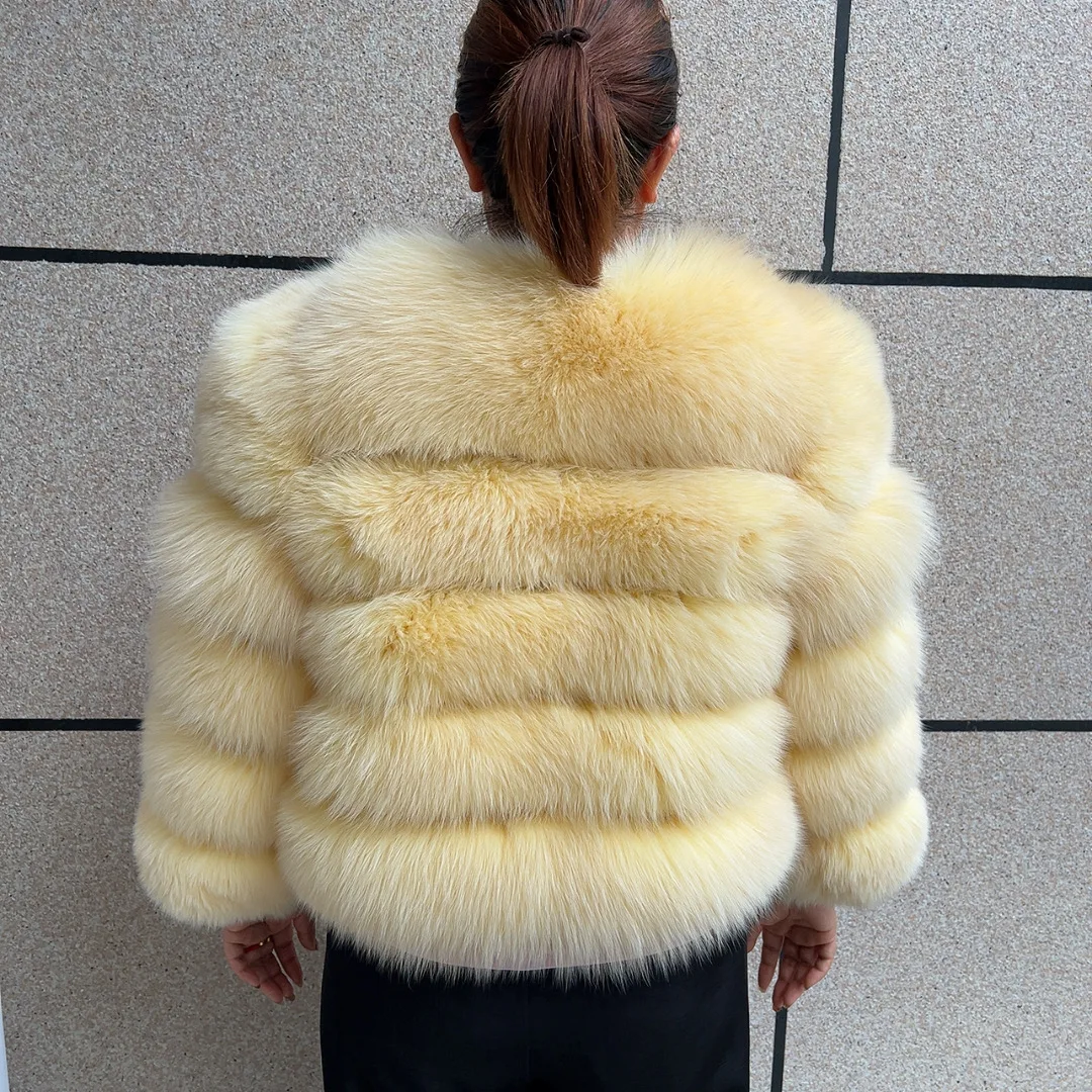 New Real Fox Fur Coat Women's Winter Warm 100% Natural Fur Jacket Short Raccoon Fur Coat Women's High Quality Hot Sale
