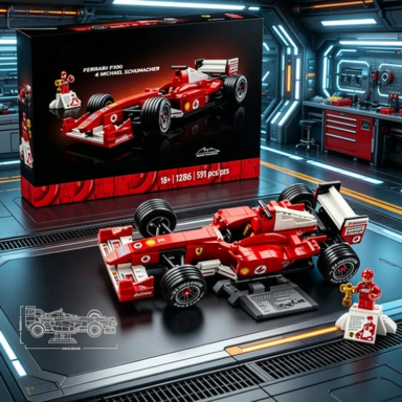バンダイ-11375-735-個-f1-f2004-フォーミュラレーシングカー機械組み立て玩具家の装飾ギフトレゴレンガと互換性あり