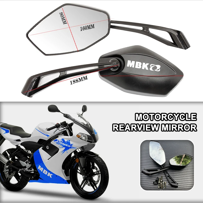 2Pcs/Pair Motorcycle Mirrors Foldable Handlebar Side Rearview For KYMCO MBK Booster 50CC Spirit Nitro 50 50CC Stunt Cityline