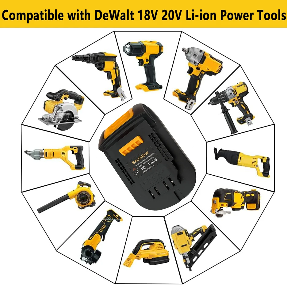 Batterie adapter für Bauer 20V Li-Ionen-Batterie konverter zu Dewalt 18V 20V Lithium batterie Akku-Elektro werkzeugen