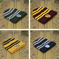 Fashion Knitted Plush Hat Striped Badge Hats Harris Anime Warm Cap Cosplay Unisex Costume Prop Party Accessories