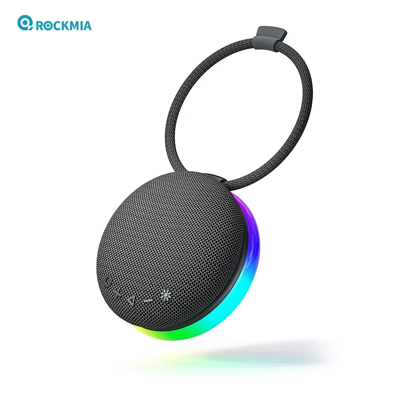 Rockmia EBS-310 Mini Portable RGB Speaker With Fabric Mesh Handle Bluetooth 5.3 Outdoor Waterproof IPX4 Stereo Music Box