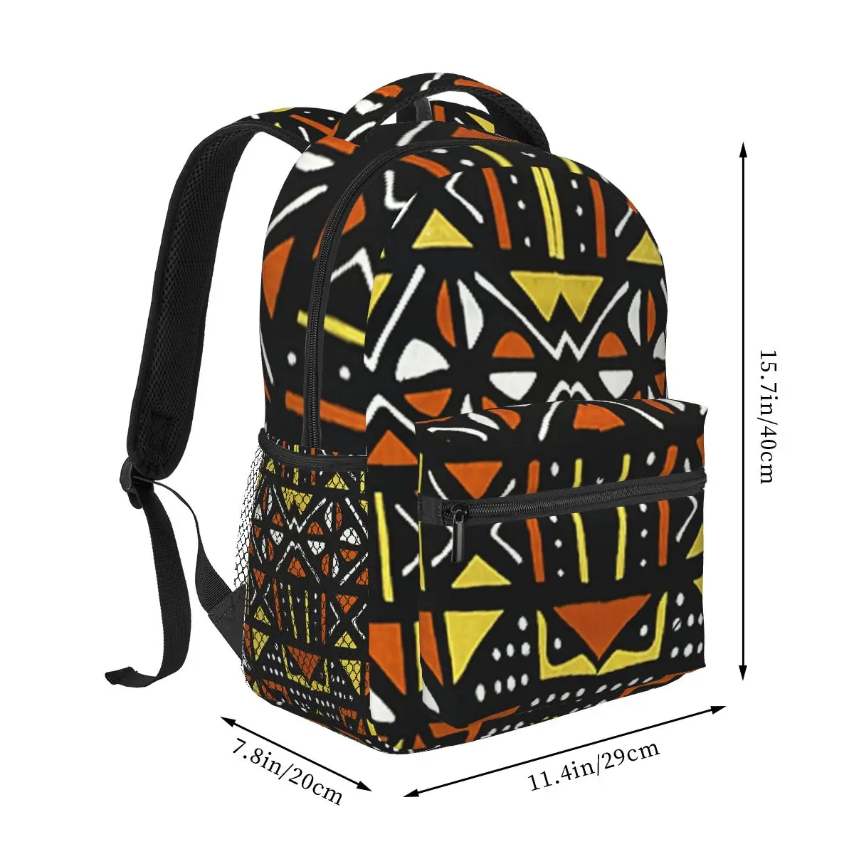 African Bogolan Mudcloth Backpacks Boys Girls Bookbag Students School Bags Cartoon Laptop Rucksack Shoulder Bag Large Capacity