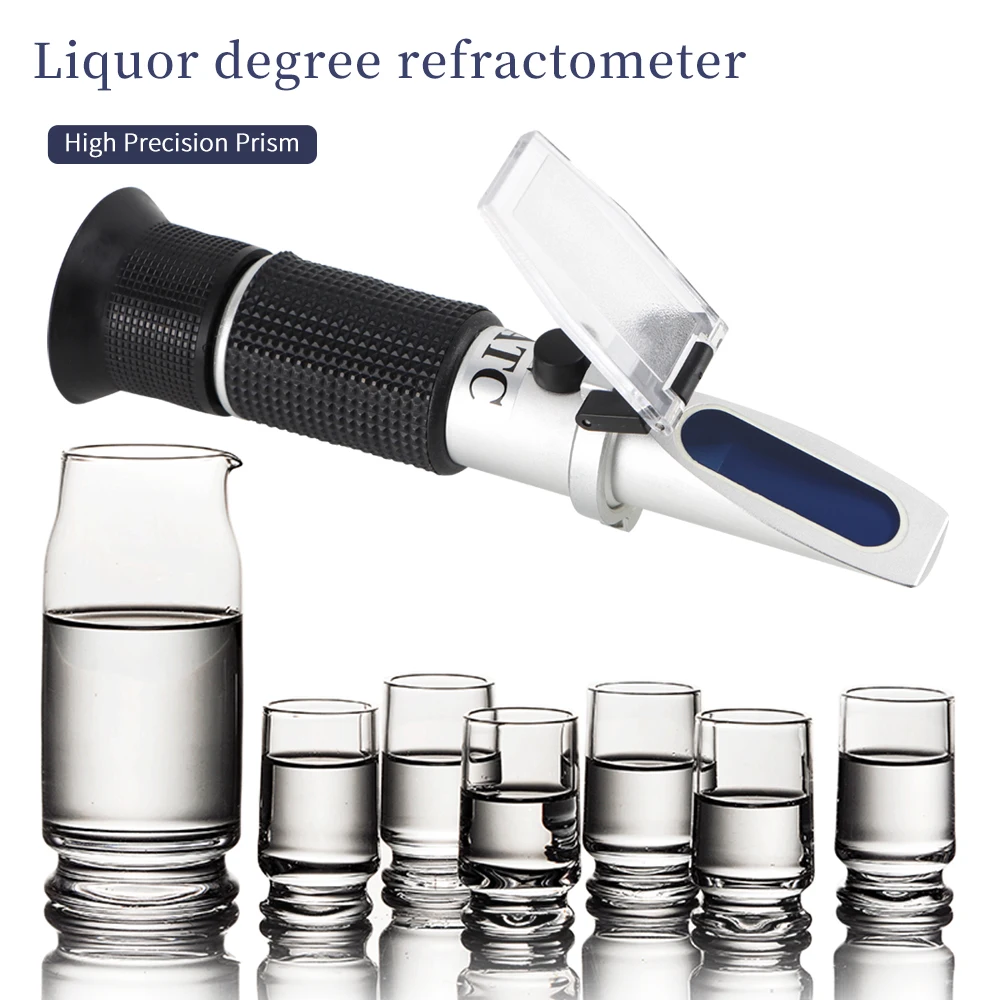 Handheld 0-80% Liquor Refractometer ATC Alcohol Refractometer For Spirits Concentration Tester Spirits Refractometer for Liquor