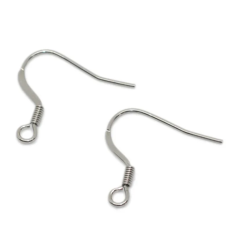 1000Pcs Silver Tone Stainless Steel Earring Hooks Jewelry Making Charms Wholesale 18x19mm