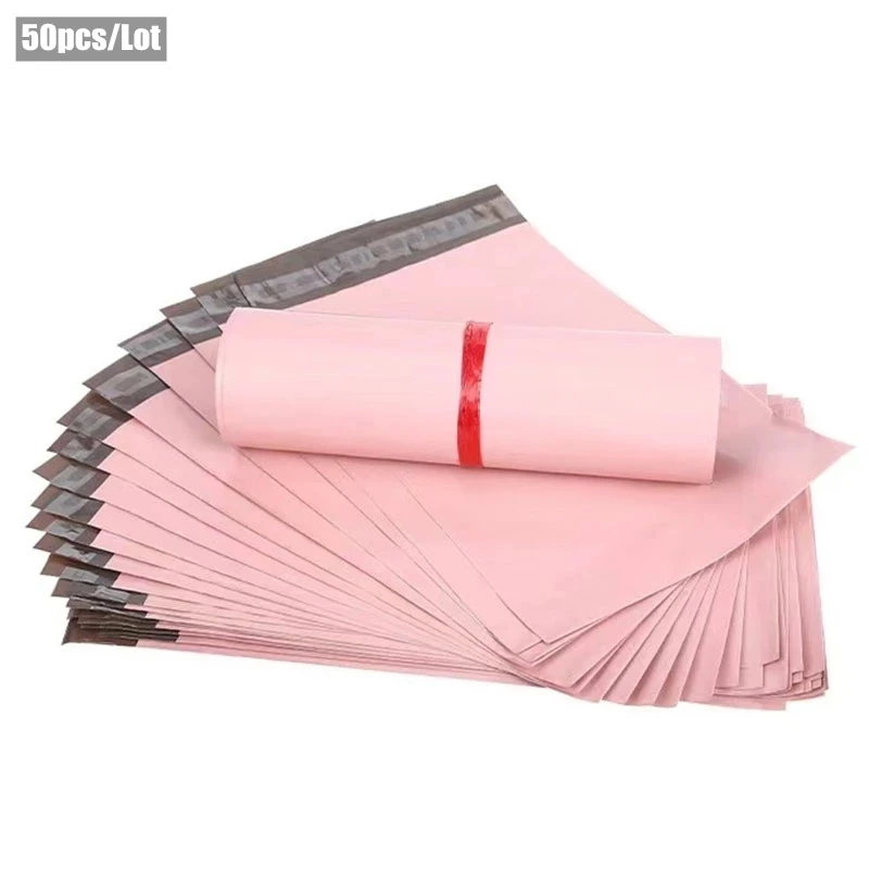 

50Pcs/Lot New Pink Poly Mailer Shipping Bag Courier Bag Clothing Packaging Bags Eco-Friendly Express Postal Pouch Bag Custom