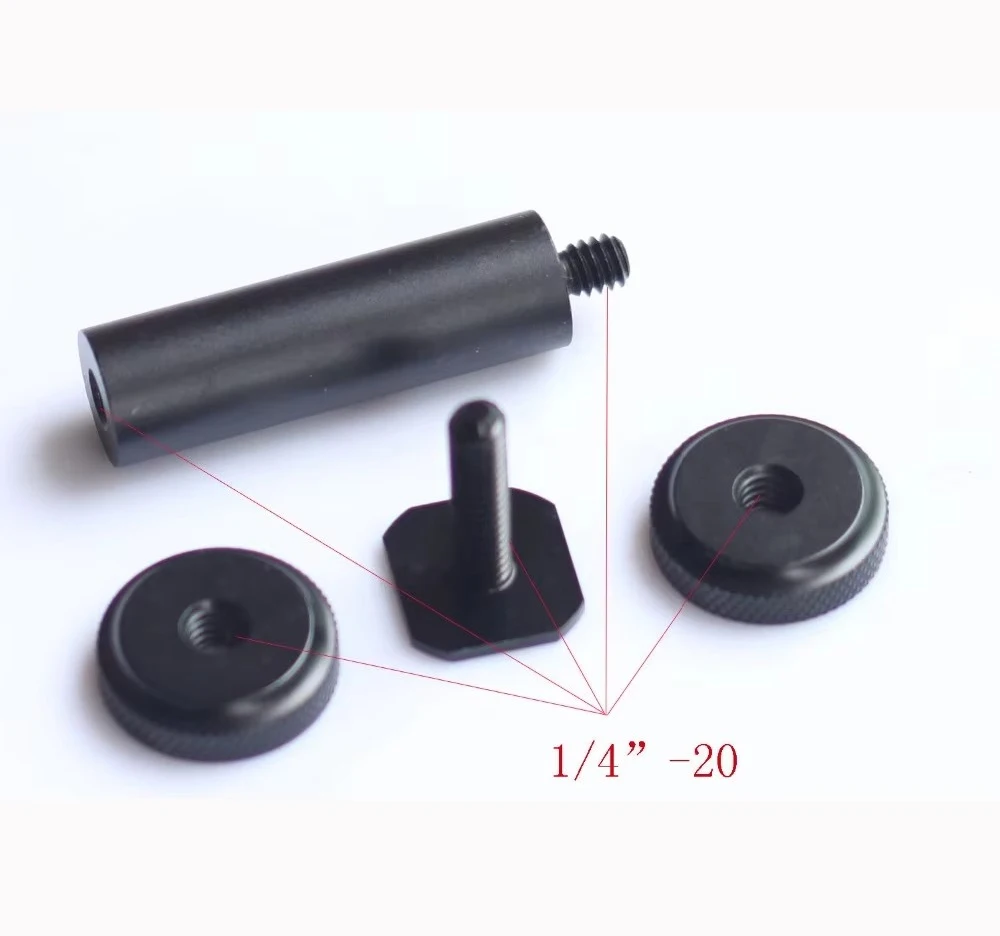 قضيب صغير بقطر 15 مم 2 بوصة مع حامل ثلاثي القوائم للكاميرا مثبت على الحذاء الساخن 1/4 بوصة مع مشبك للأحذية الباردة، 1/4-20 إلى وحدة محول الأحذية الباردة