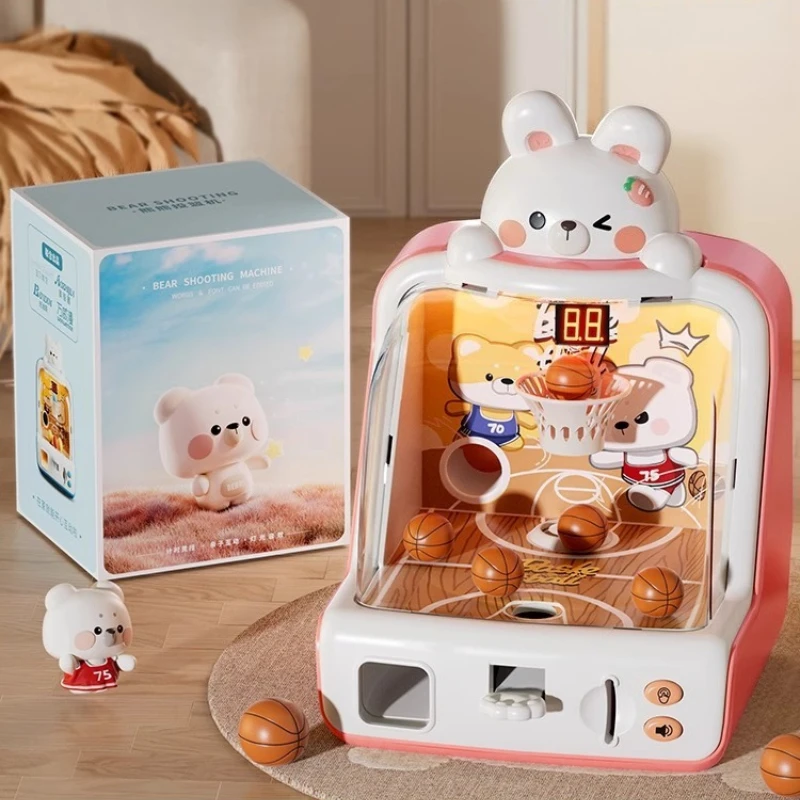 Giocattoli per macchine da basket con palline per bambini Gioco a gettoni Tiro Macchina da gioco per flipper Giocattolo natalizio interattivo da tavolo per bambini