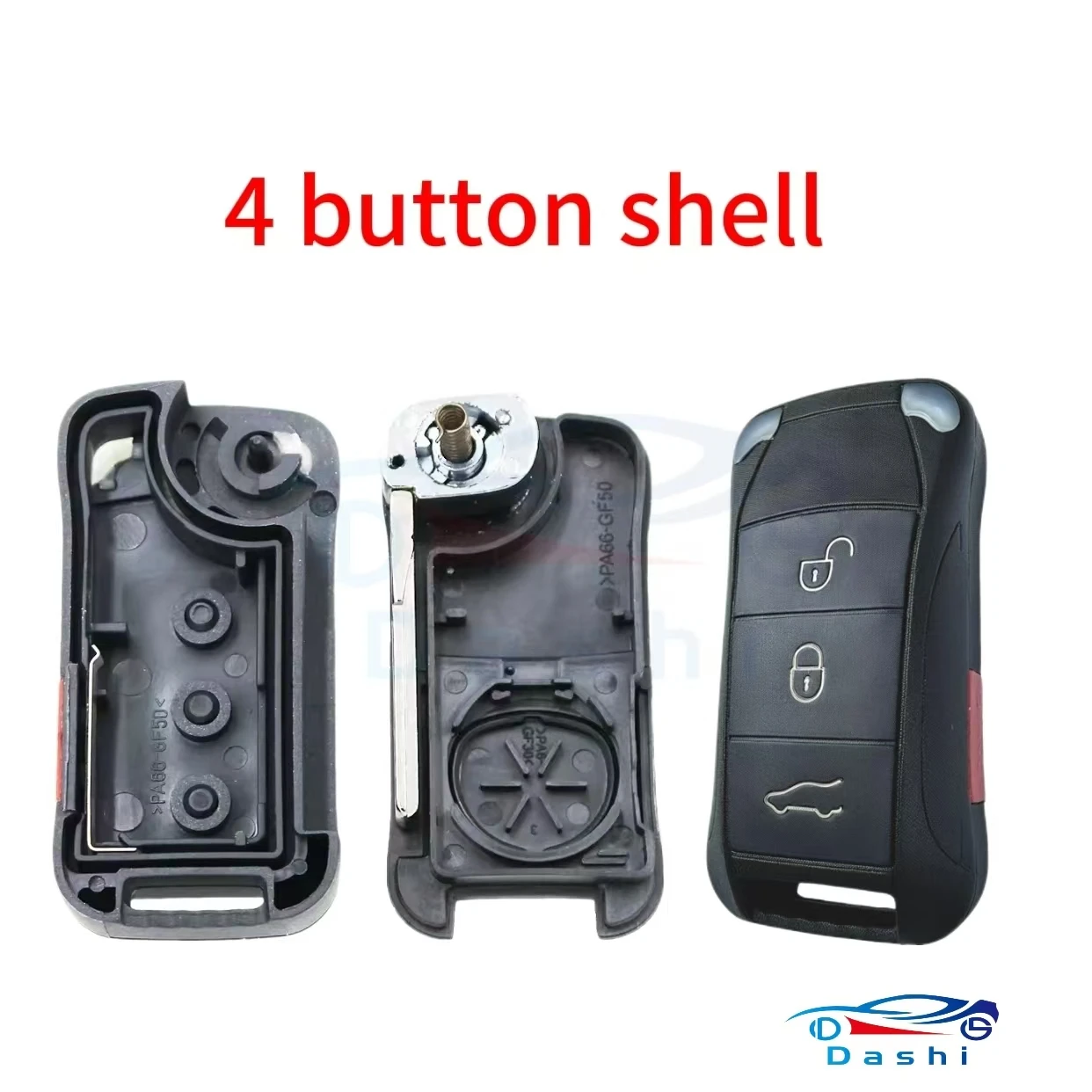 Da Shi 46CHIP 315/433mhz für Porsche Cayenne 2004-2011 3/4-Tasten-Fernbedienungsschlüssel mit ID46-Chip Ungeschnittene HU66-Klinge Auto-PCB-Platine – Detail 6