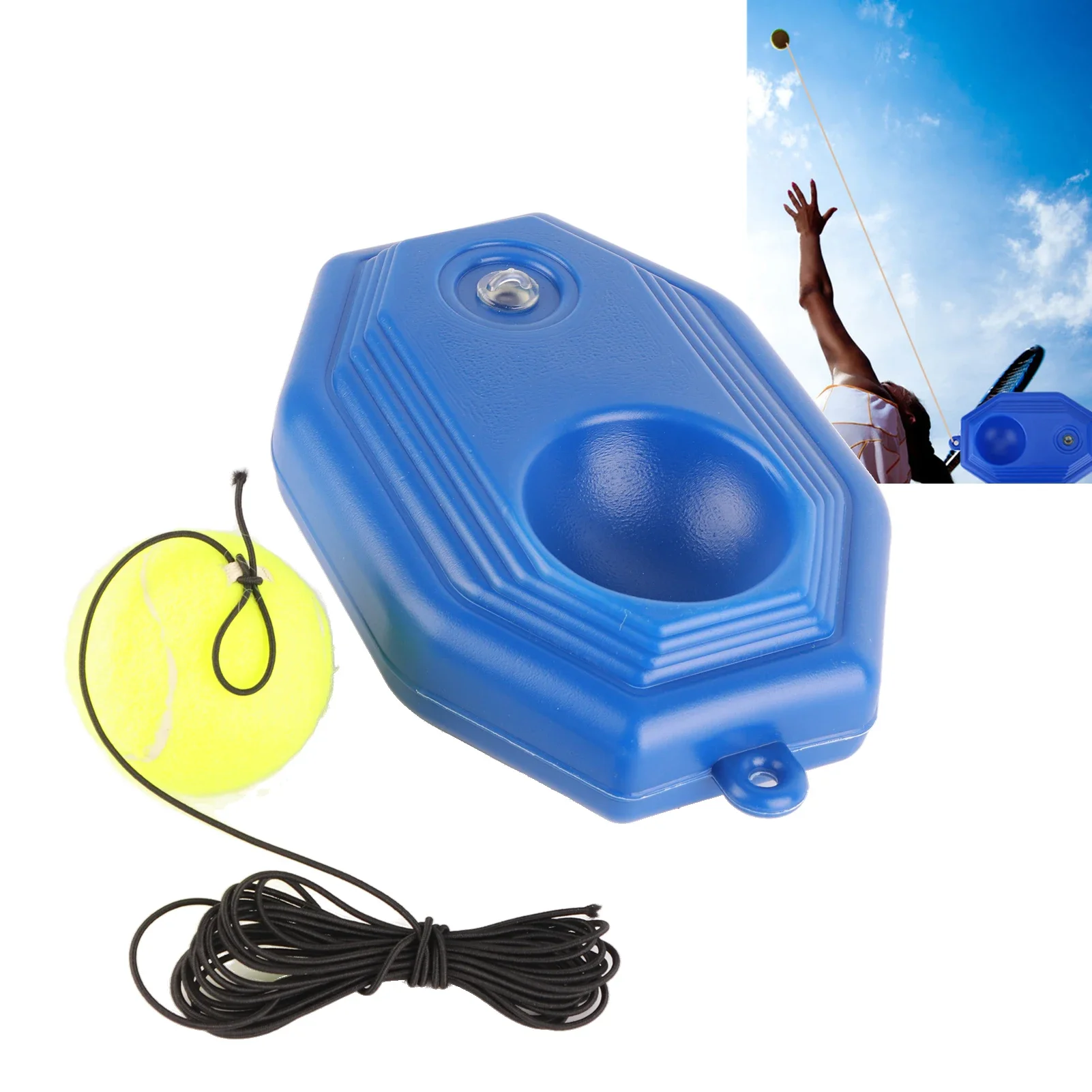 

Тренажер для спины теннисного мяча с резиновой эластичной веревкой для практики одного человека