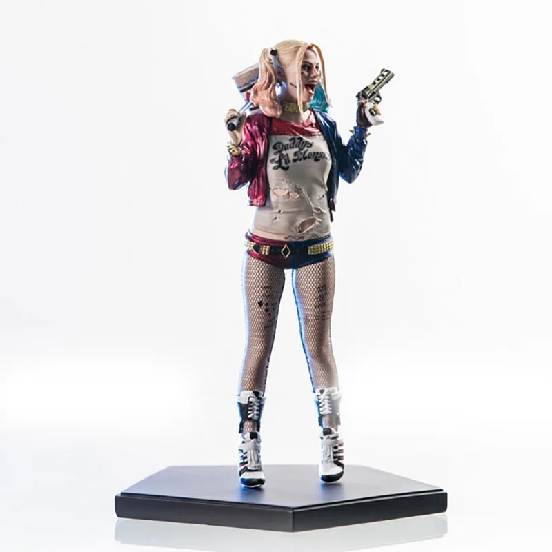 Figuras del Joker Harley Quinn figura de acción 1/12 con ropa Real payaso chica medias de seda Real juguetes de modelos coleccionables regalos de 19cm