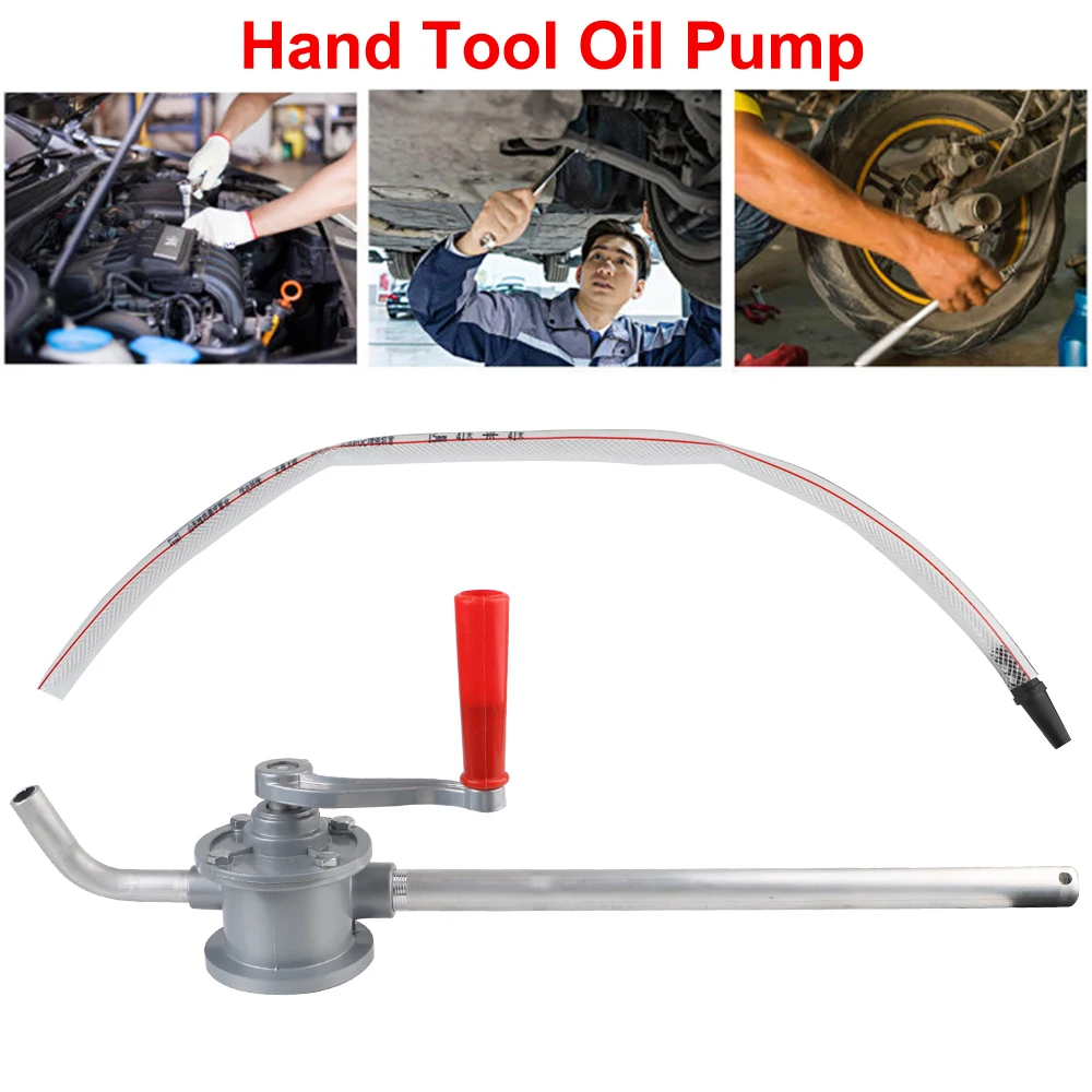 Manual Oil Pump Gear Oil Injector Vacuum Hand Pumps Aluminum With Oil Hose Car-styling Siphon Sucker Transfer Hand Crank Tools