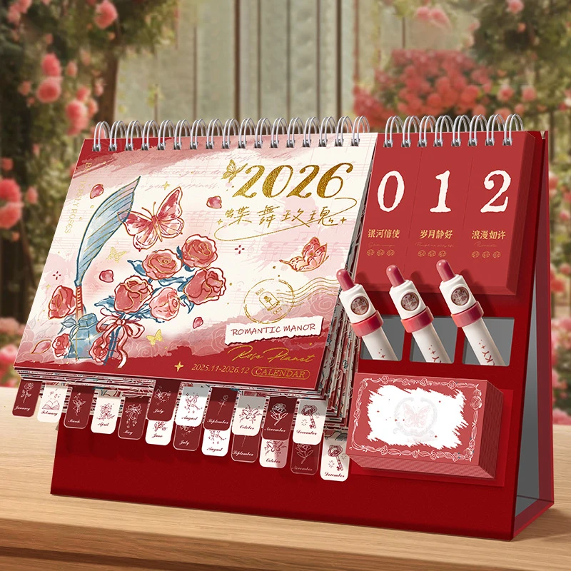 

2026 Multi-Functional Desk Calendar Creative Holiday Countdown Notebook Daily Schedule Planner New Desktop Calendar