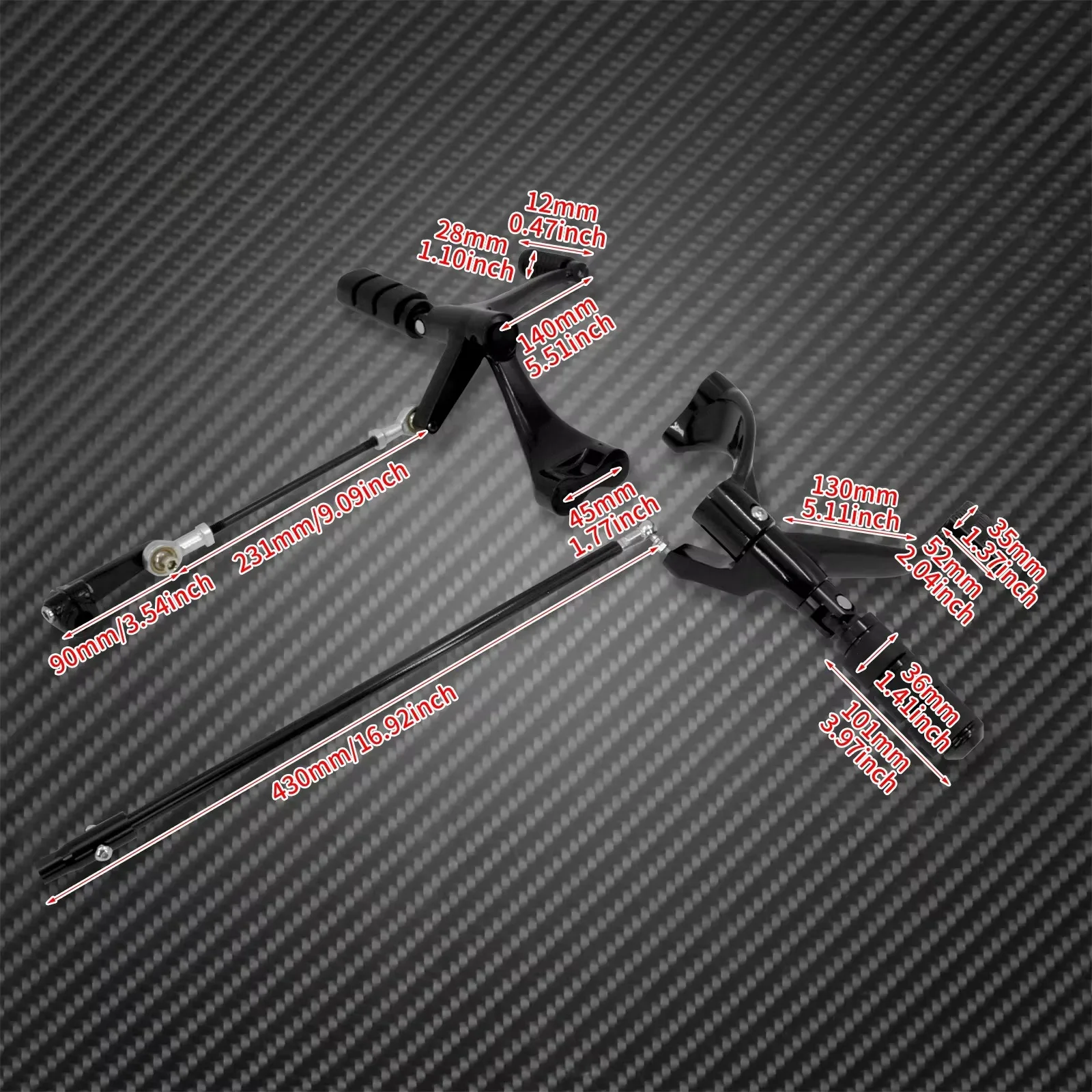 Black Chrome Motorcycle Forward Control Foot Peg Levers Linkage Complete System For Harley Sportster XL883/1200 Iron 48 72 04-22