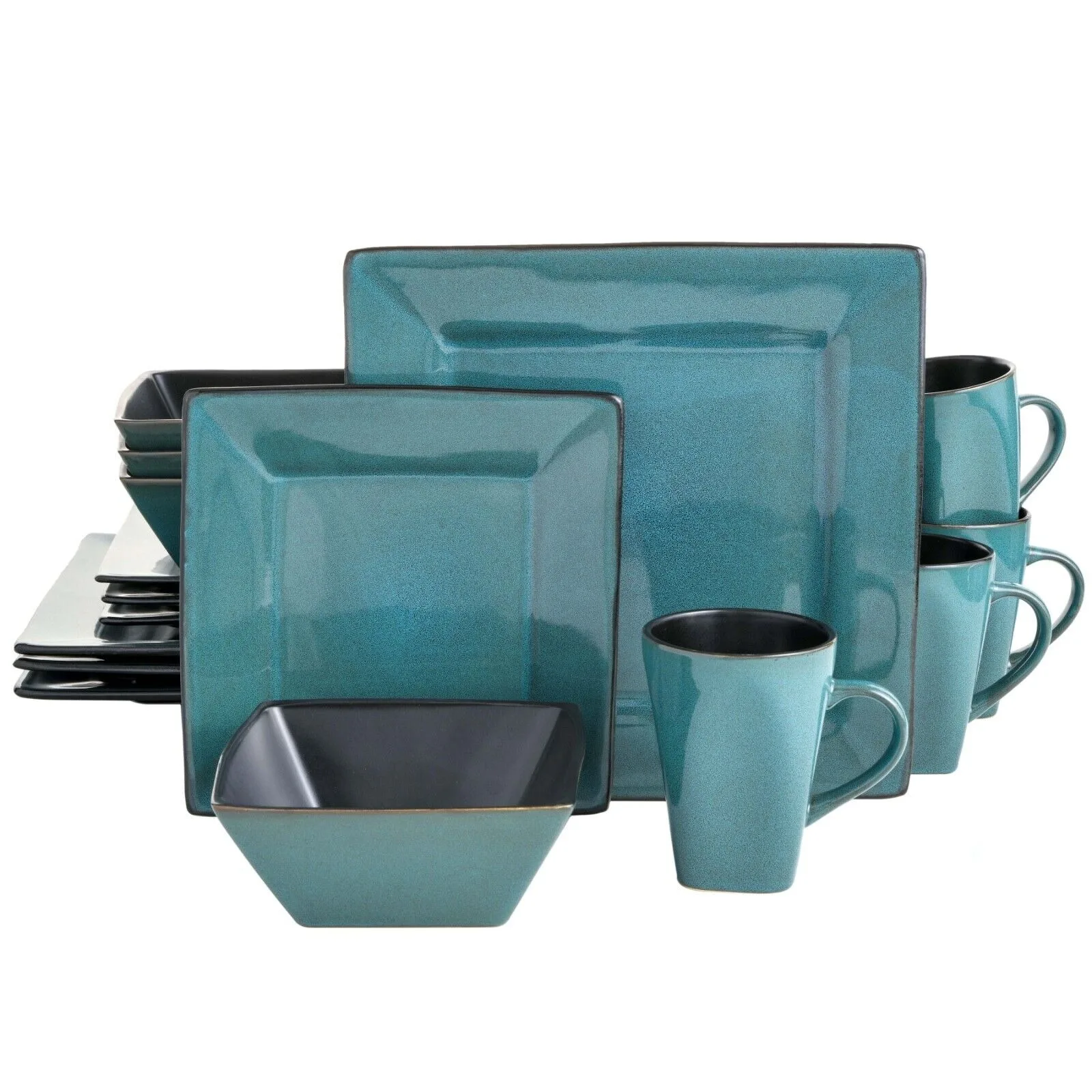 

US Kiesling 16-Piece Stoneware Dinnerware Set - Blue