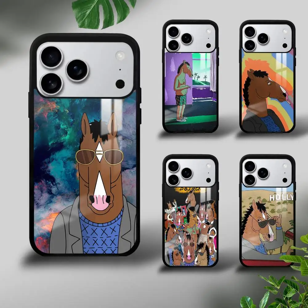 

Anime B-BoJack Horseman Phone case For iPhone 17 16 15 14 13 12 11 Pro Max Mini Plus Hard Mirror Funda