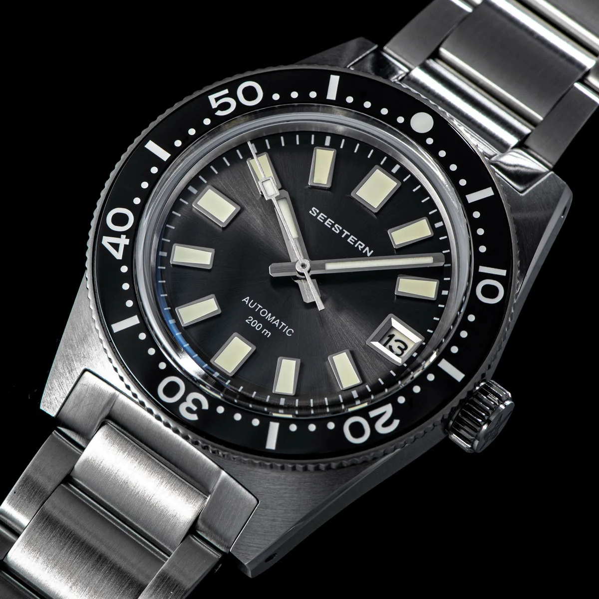 SEESTERN 62MAS Diving Watch Men Automatic Mechanical Wristwatch Luminous Bezel Waterproof NH35 Movement Sapphire Glass Bracelet