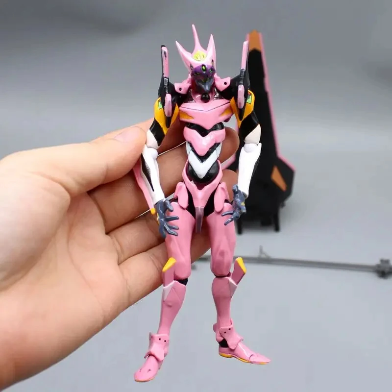 

16cm NEON GENESIS EVANGELION Anime Peripheral EVA-008 with Gun Pink Combat Version Action Figure Model Ornament Collection Gifts