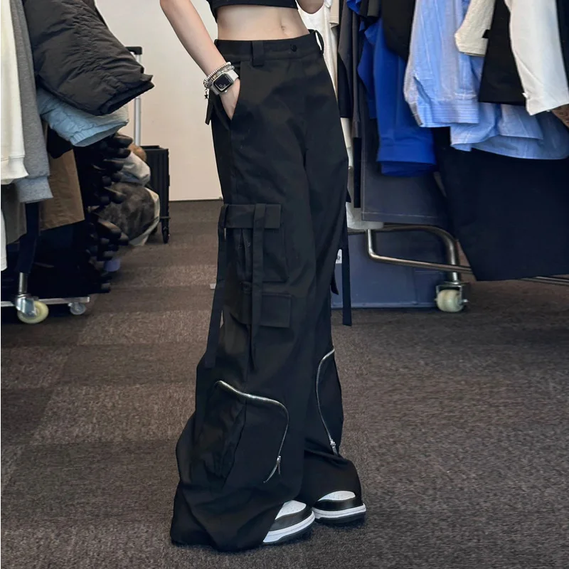 Pantaloni cargo Hip Hop stile americano Donna Y2k Streetwear Pantaloni a gamba larga Pantaloni sportivi larghi moda coreana Pantaloni da jogging Abbigliamento donna
