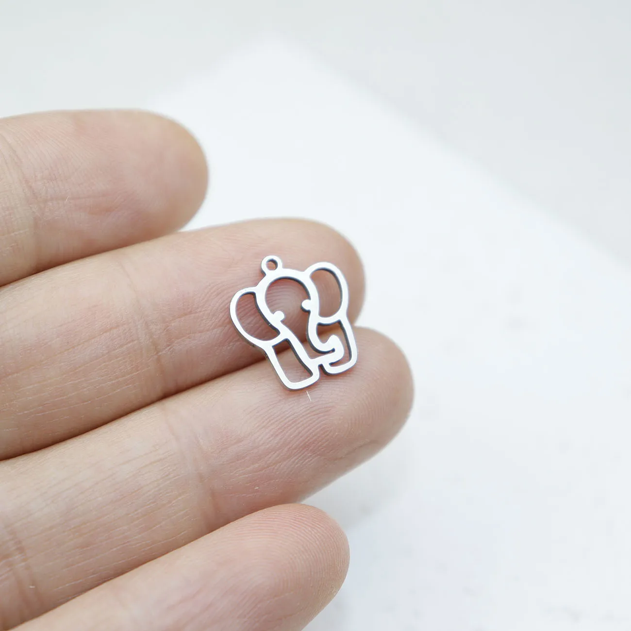 10 قطعة الفولاذ المقاوم للصدأ الفيل DIY مجوهرات الأزياء الإكسسوارات قلادة اليد صنع لوحة فراغ عالية الجودة مقاوم للماء #4