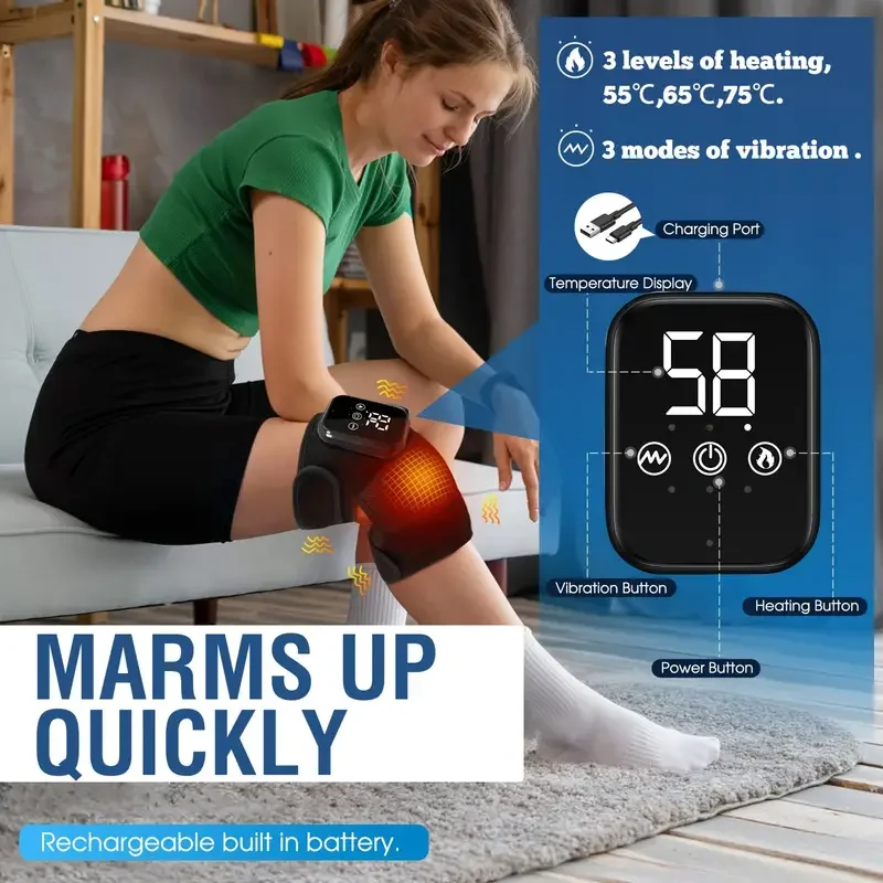 Multifunctional Knee and Leg Massager with Adjustable Calorie and Vibration - USB Charging for Knee, Shoulder and Elbow
