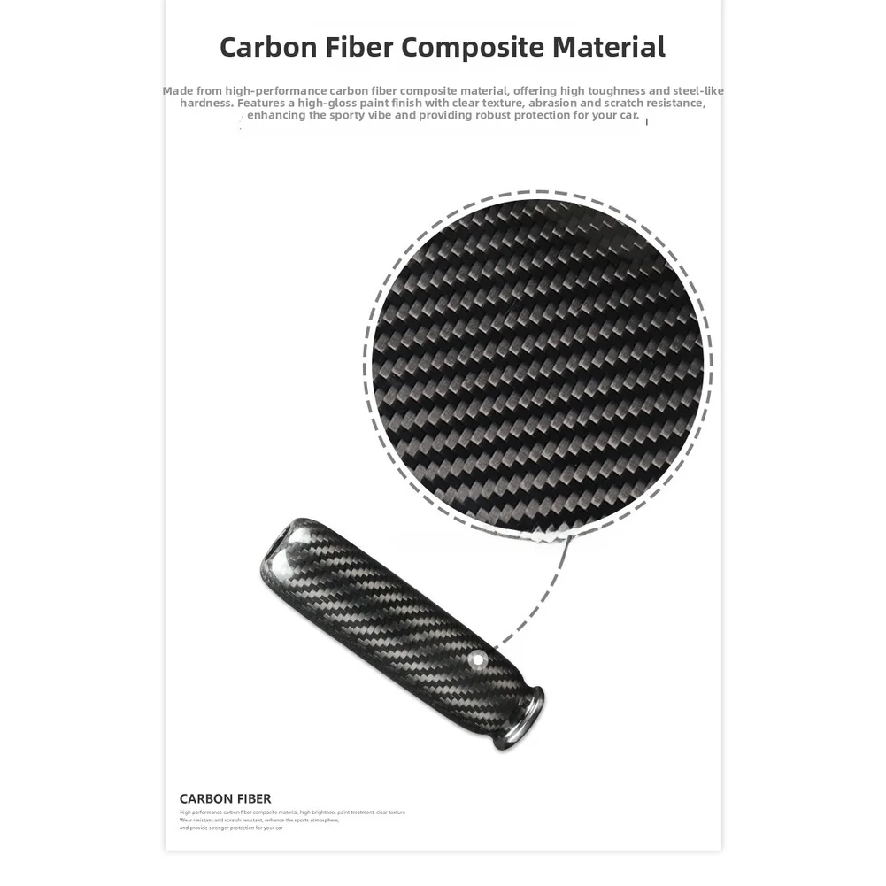 Interior Styling Handbrake Cover Carbon Fiber Sleeve Carbon Texture Carbon Fiber Composite Tool-free Installation
