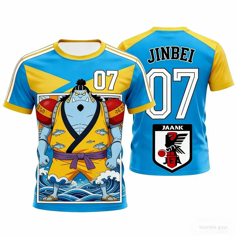Einteiliges T-Shirt für Herren und Jungen, Luffy Thousand Sunny Jersey, Sommer, lässige Jungenkleidung, Mädchen, kurzärmelige Sport-Tops