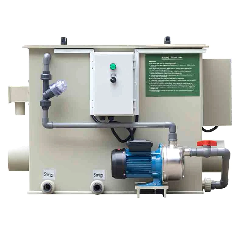 AIROW 30m3/h 75 Micro Meter Rotary Drum Filter with 12 Months Warranty Customized 8000 GPH for Aquaculture Fish Pond