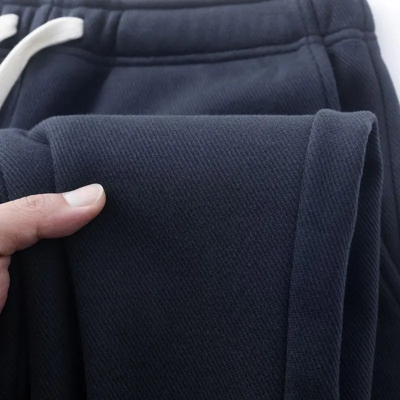 

Мужские утепленные прямые брюки из флиса, свободные повседневные спортивные штаны для осени и зимы, молодежный стиль