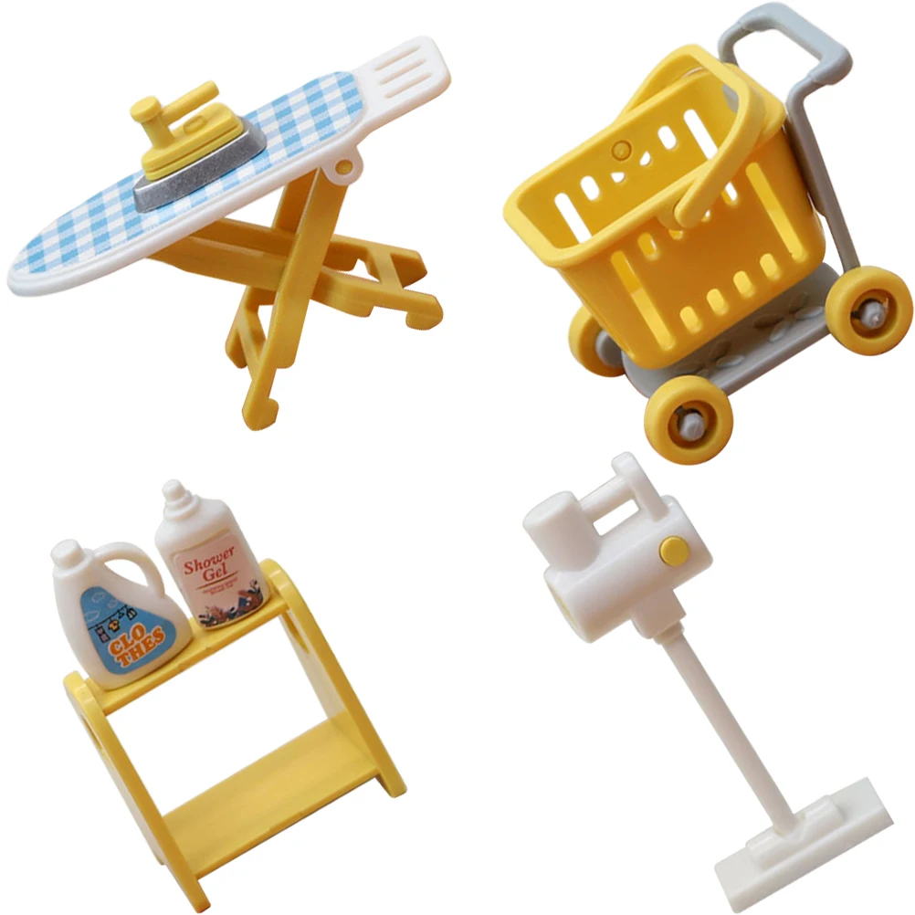 

Mini Washing Machine Set Kids Realistic Toy Iron Cleaning Toys Toddler for Play