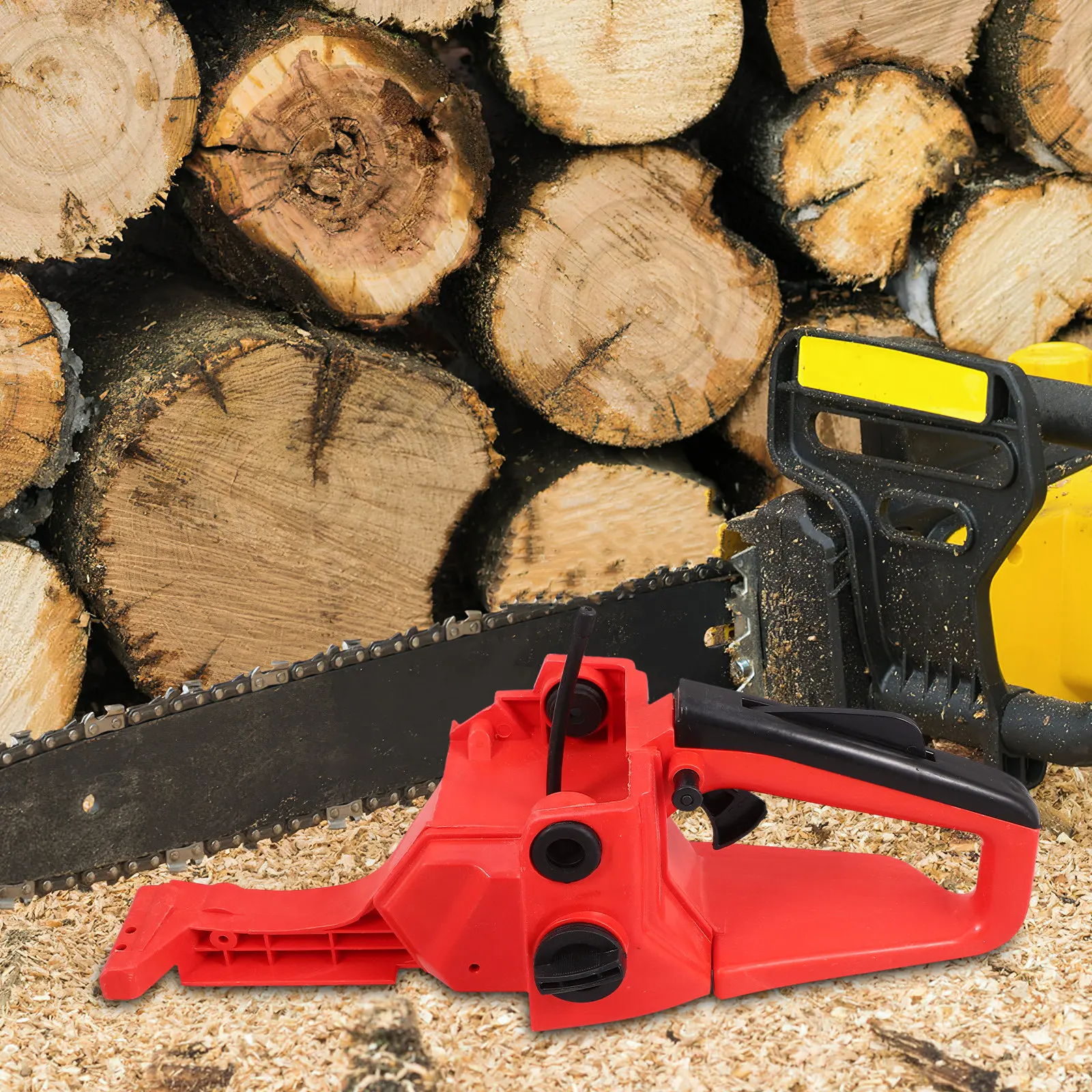 

Fuel Tank Rear Assembly For Chainsaw Easy Install Heavy Duty Handle Tool-Free Grip Upgrade Sturdy Pc Material Compatible With