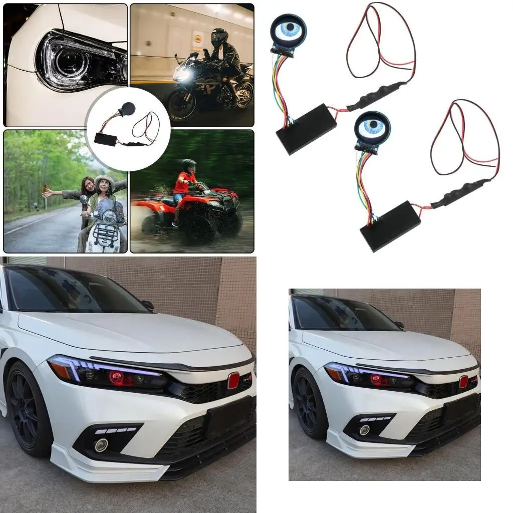 

31BC Demons Eye Motorcycle Headlight Assembly Single Modes Auto Lens Lamp Retrofits