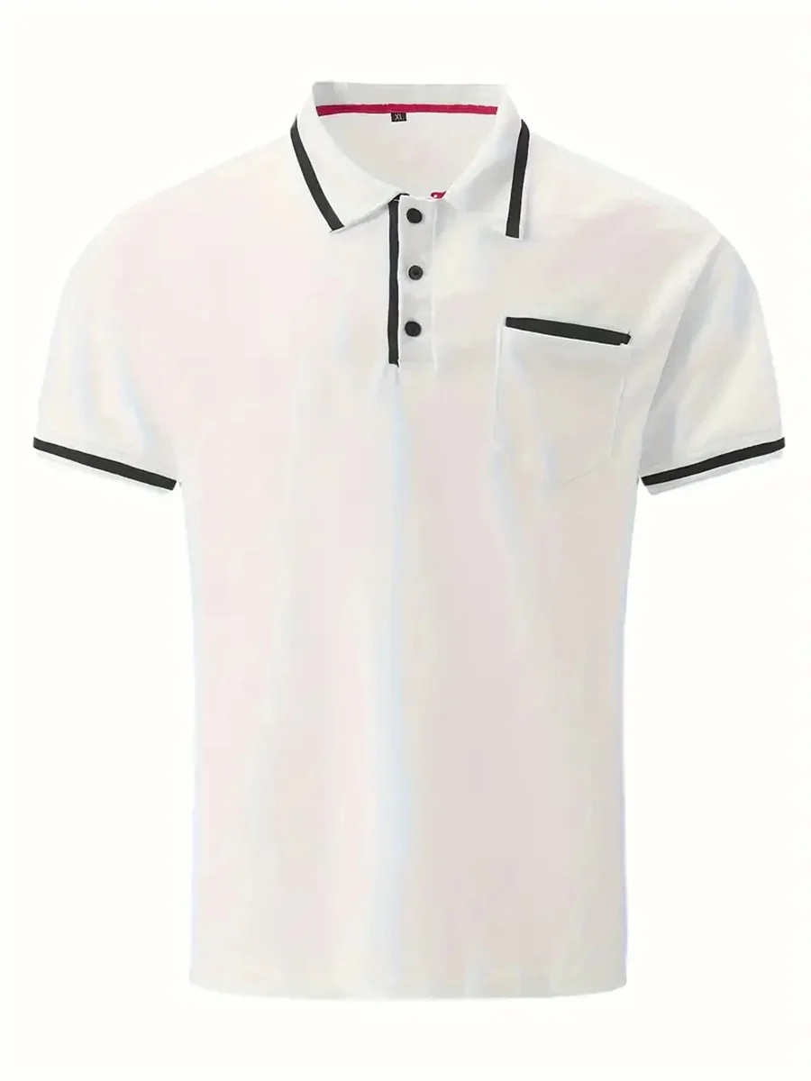 

Breathable Regular Fit Golf Shirt, Men's Casual V-Neck T-Shirt Short Sleeve For Summer, Men's Clothing