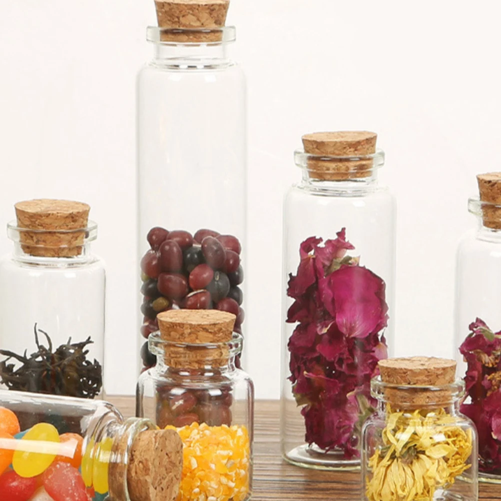 

25pcs Glass Bottles Small Glass Jars With Cork Lids For Perfume Samples Candy Wedding Favors Crafts Storage 30Ml