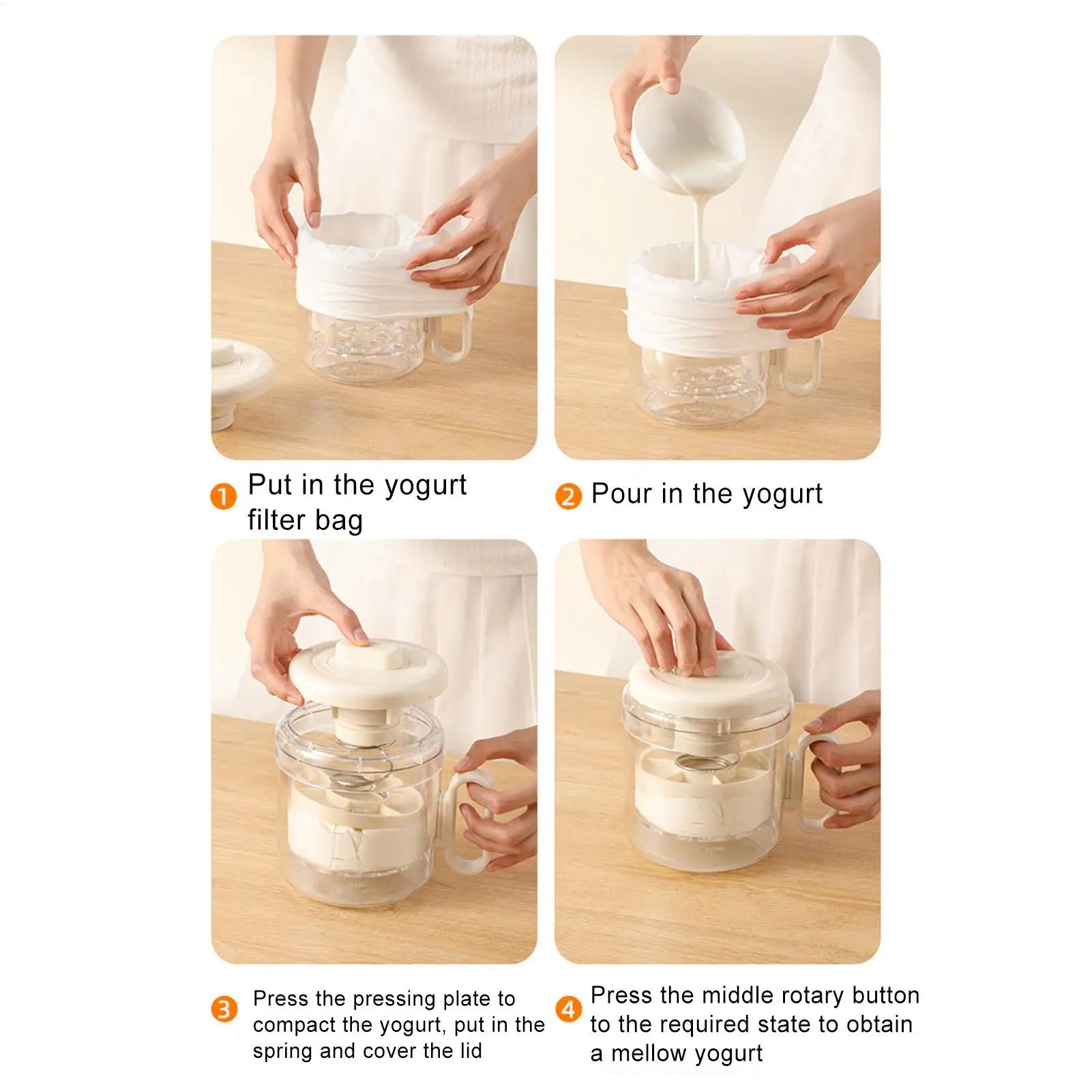 

Yogurt Filter Cheese Whey Separator Homemade Greek Yogurts Strainer Multiple Usage Food Strainer For Soy Milk Juice Kitchen Tool
