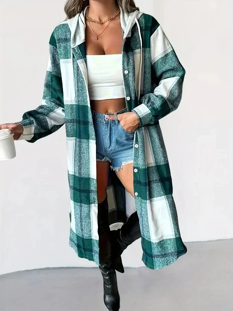 حجم كبير 1XL-5XL المرأة الربيع والخريف متقلب مقنعين معطف طويل للركاب الدفء السيدات معطف طويل الأكمام عادية