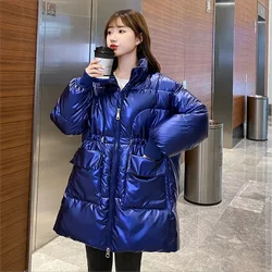 2023 New Winter Jacket Women's Parkas Long Down Cotton Jackets Glossy Female Cotton Padded Parka Waterproof Coat