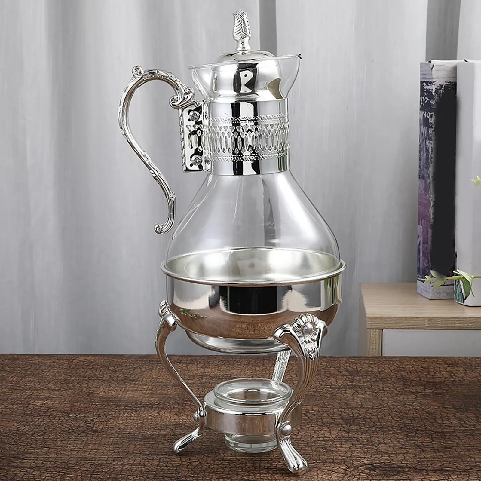 British Glass Tea Pot with Base Tea Making Decoration for Afternoon Tea Home