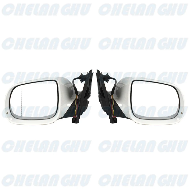 For Audi Q5 2009 2010 2011 2012 2013 2014 2015 LHD 1 Pair 6 Pins White Painted Heated Power Adjust Rear View Mirror Assembly