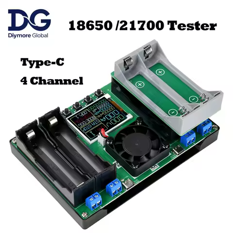 Type-C 4Channel Battery Capacity Tester LCD Display MAh Lithium Digital Battery Detection Module For Battery Testing 18650/21700