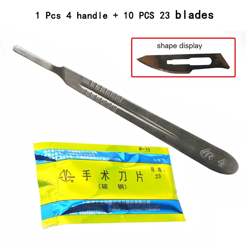 10 stücke #10#11#15#23 Skalpell Klingen und Griff für Dermaplaning Dental Medizinische DIY Schneiden PCB Reparatur Labor Tier Chirurgische Messer – Detail 12